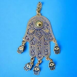 Blue Evil Eye with Hamsa Hands Protection Hanging Decoration